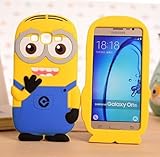 Samsung Galaxy ON5 G550 Phone Case, 3D Yellow Minion Soft Silicone Rubber Skin Protective Cover & Stylus Pen