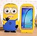 Samsung Galaxy ON5 G550 Phone Case, 3D Yellow Minion Soft Silicone Rubber Skin Protective Cover & Stylus Pen