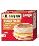 Jimmy dean English muffin canadian bacon, whole cracked egg&Cheese sandwiches - 4 ct (077900524509)