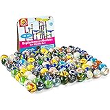 My Toy House Replacement Marbles for Marble Run - Set of 100 - Assorted Colors - Size 9/16 Inch (14mm) - 100% Glass
