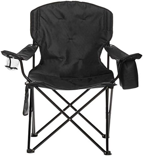 Amazonbasics Campingstuhl Mit Kuhlfach Schwarz Gepolstert Amazon De Sport Freizeit
