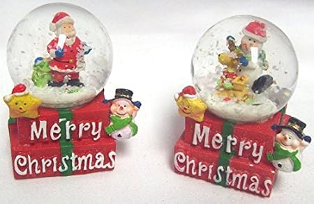 Buon Natale Con La Neve.Set Di 2 Buon Natale Saluto Con Neve Water Globe Babbo Natale E Pupazzo Di Neve Amazon It Casa E Cucina