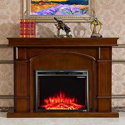 Comforting Warmth Contemporary Design, 36'' Electric Wall Mounted Fireplace 5 Flame Brightness Levels Insert Freestanding Stove Heater 750W & 1500W, Living, Bed Room