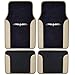 A Set of 4 Universal Fit Plush Carpet with Vinyl Trim Floor Mats For Cars / Trucks (Tan)