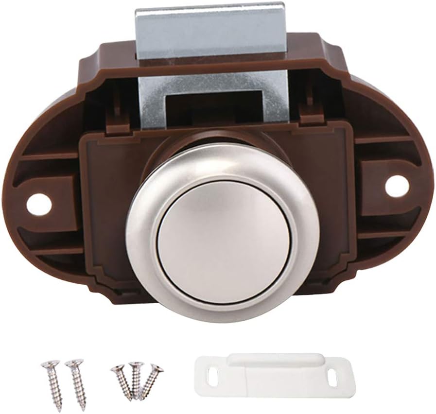 Push Button Drawer Cupboard Door Catch Lock Boat RV Latch Lock
