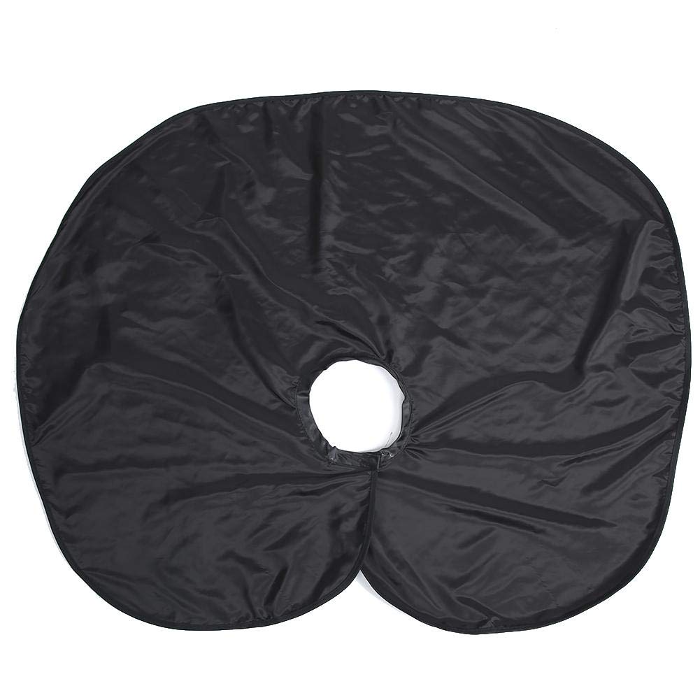 Short Hair Cutting Cape, Hair Salon Waterproof Haircut Hair Dyeing Hairdressing Shawl Cape Nylon Make-Up Cape Cloth(Black)
