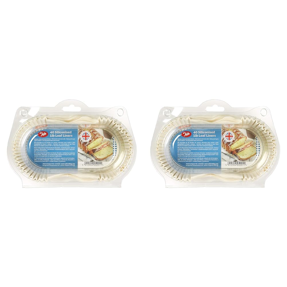 Tala Siliconised 1Lb Loaf Liners, Reusable and Made in England, Cream (Pack of 2)
