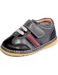 Black and Gray with Red Stripe Boy Sneaker Squeaky Shoes (3)