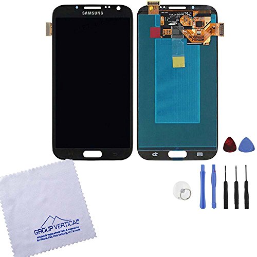 Group Vertical Grey Front Touch Screen Display Digitizer + LCD Complete Assembly Replacement for Samsung Note 2 N7100 Smartphone + TOOLS