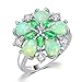 CiNily Christmas Jewelry Gifts Green Fire Opal Emerald Silver Zircon Women Jewelry Gemstone Ring Size 6-10 (6)