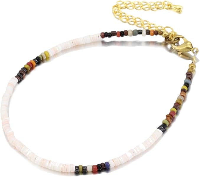 Orris アンクレット シェル 天然石 ビーズ 人気 足首 チェーン オシャレ