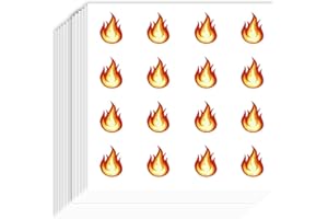 AHANDMAKER 192Pcs Small Flame Sticker Mini Fire Self-Adhesive Stickers Cute Fire Decals for Planner Envelopes Scrapbooking La