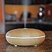 Quamii Aromatherapy Essential Oil Diffuser - 400ml Ultrasonic Cool Mist Aroma Humidifier with 7 Color Changing LED Lights, Adjustable Mist Mode and Waterless Auto Shut-Off (Light Bamboo Woodgrain)
