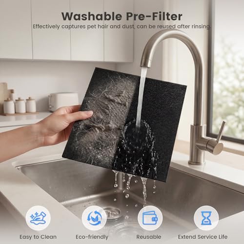 HEARBOBO Air Purifiers for Home Large Room up to 3000sq.ft with Washable Filters, PM2.5 Air Quality Sensors, H13 HEPA Double-Sided 8X, Air Cleaner for Bedroom, Dust, Pets, Smoke, Pollon