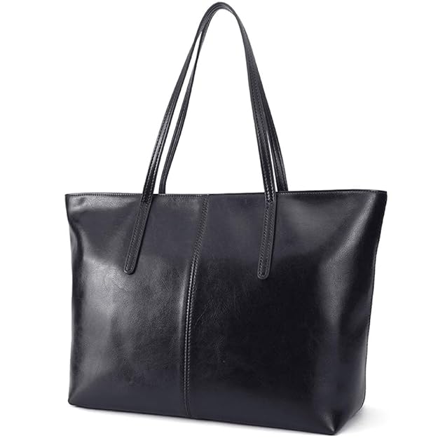 Ritzo by M ~ Ledertasche Damen groß Tasche Damen Shopper aus echtem Vintage Leder in Schwarz Cognac Braun und Blau