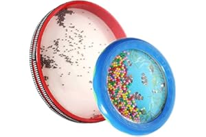 ZIQI 2 PCS 10" and 7" Ocean Drums, Wave Bead Ocean Drum Musical Instrument Percussion (Red & Blue) For Ocean Sound Effect, Sea Sound Drum for Family game, Gift ideas, Relax, Soothing emotion
