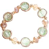 Kicomvi Colorful Beads Bracelets Bohemian Mixedcolor Beaded Stretch Wristbands Bangles for Women Summer Beach Jewelry