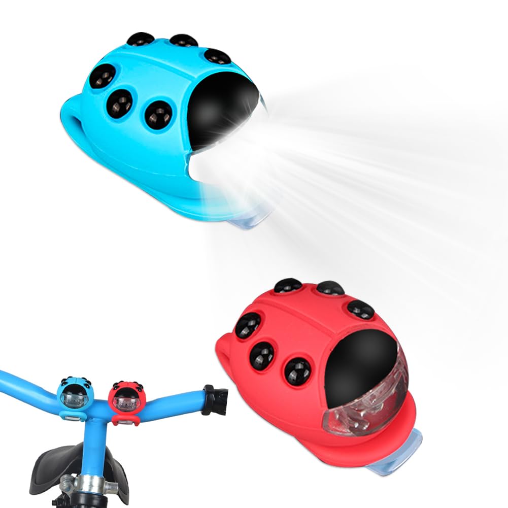 Editbar Pack of 2 E-Scooter Light IPX5 Waterproof LED Helmet Light Backpack Light Pushchair Light LED Children's Scooter Light LED Warning Light with 3 Light Modes for Outdoor Use Cycling Camping