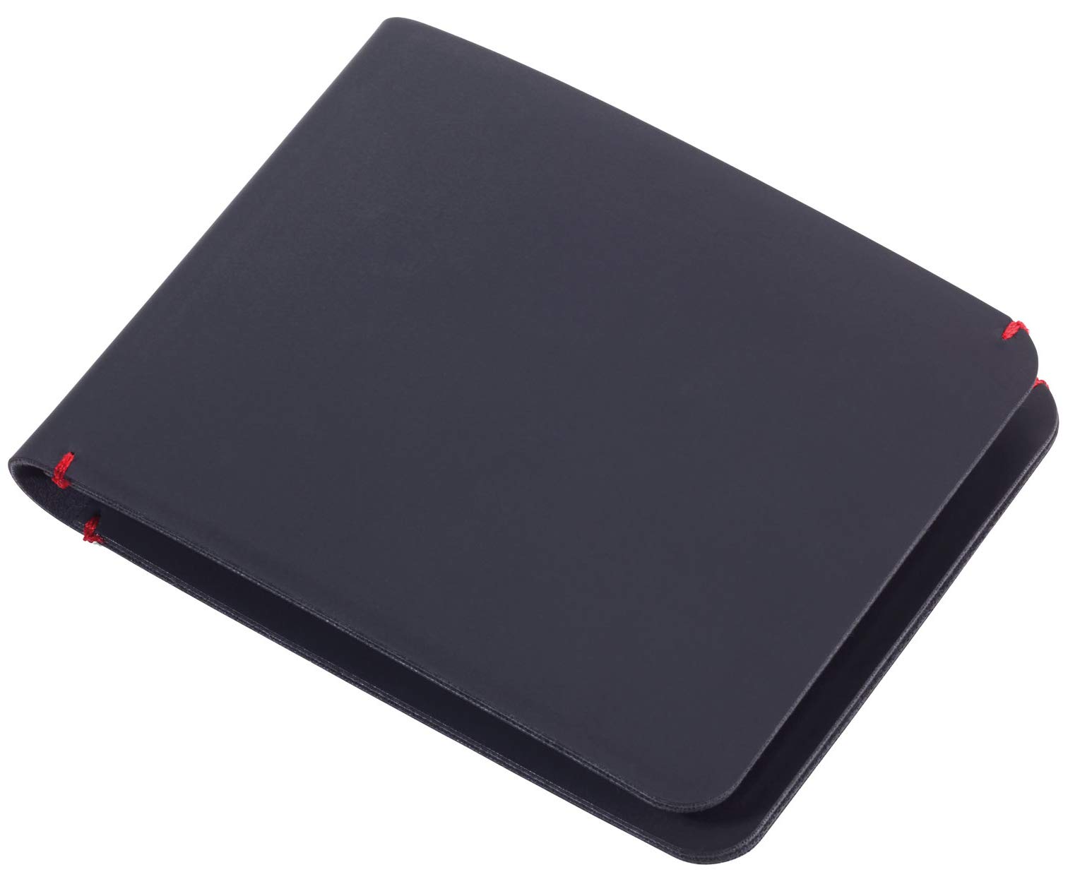 TROIKA WAL10/LE Slim Wallet and Credit Card Holder Faux Leather Black/Red 10.6 cm x 8.2 cm x 0.7 cm