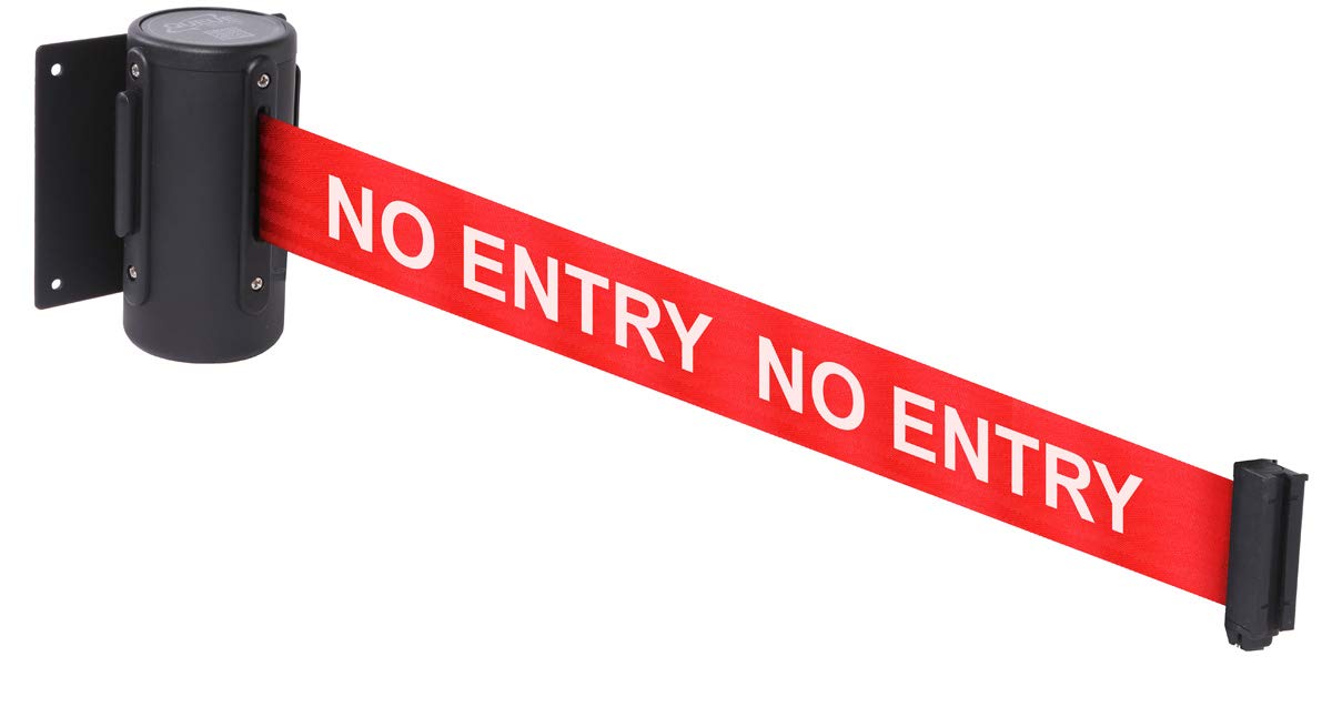 Caledonia Signs Wall mounted retractable barrier 4.6m NO ENTRY