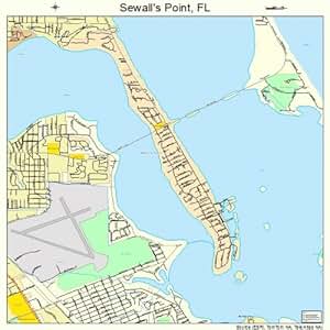 Amazon.com: Large Street & Road Map of Sewall's Point, Florida FL ...