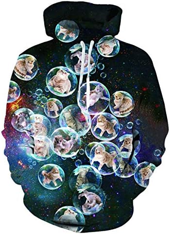 Alistyle Unisex 3D Print Funny Graphic Velvet Pullover Drawstring Hoodies with Big Pockets Sweatshirts
