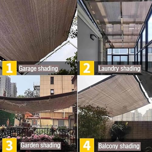 Shade Cloth, Sun Shade Fabric, Privacy Screen Shade Cover Patio Canopy with Grommets,Sunshade Net for Garden Outdoor Pergola 4 x 6m (Light Brown)