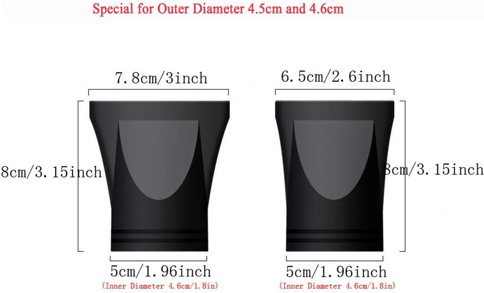 2PCS Professional Salon Hairdressing Tool Hair Dryer Nozzle Plastic Hair Dryer Nozzle Replacement Blow Flat Hairdressing Salon Styling Tool Only for Outer Diameter 4.5cm and 4.6cm