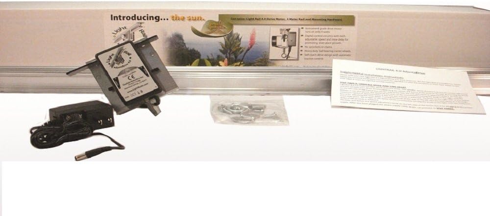 LightRail 4.0 AdjustaDrive Kit Motor w Rail, Robotic Grow Light Mover Genuine Solidly Made in the USA