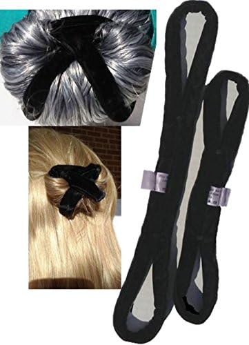 PRO HAIR BUN Maker Set, Stop the Ponytail Damage, Black Velvet Ribbon 1 Large - 1 Small unit. Very Comfortable, Sophisticated Elegance. Preferred by Professional Women and Athletes. Pro Bun It Up