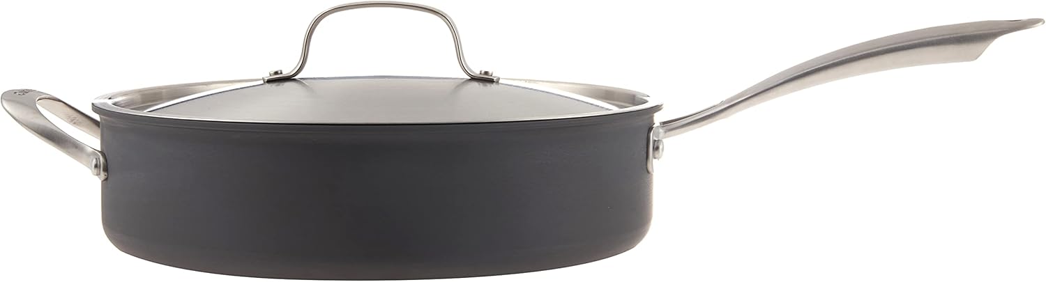 Cuisinart GG33-30H GreenGourmet Hard-Anodized Nonstick 5-1/2-Quart Saute Pan with Helper Handle and Cover: Green Chicken Fryer: Kitchen & Dining