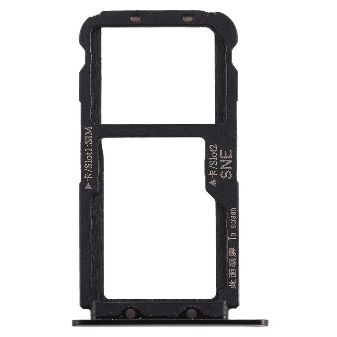 Compatible for HUAWEI MATE 20 LITE (SNE-LX1 SNE-L21 SNE-AL00) SLOT CARD ACCOMMODATION SIM CARD TRAY CART NANO SIM1 CARD COMPARTMENT + SIM2 COMPARTMENT OR MICRO SD MEMORY SUPPORT BLACK)