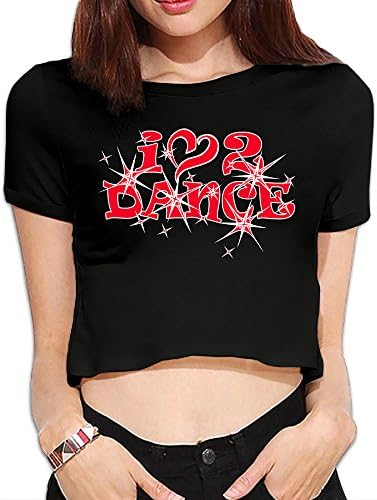 T Shirts Love Dance Crop For Woman's