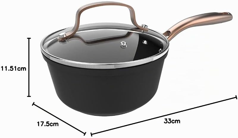 Cazo Polka Fantasy 16 Pot Golden. Diametro 16 cm, capacità 1,3 L, alluminio forgiato, non flinum più teflon, PFOA gratuito, adatto a tutti i tipi di cucine, copertura