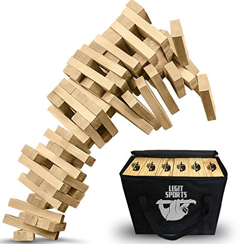 Giant Tumbling Timbers by Legit Sports – The Big Life Size Stacking Blocks Game Everyone Loves– Jumbo Tumbling Timbers Set Includes Large Stacking Wood Blocks – in-Door Outdoor Yard Fun! - Thumbnail 7