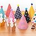 NUOLUX 11pcs Party Hats Lovely Cake Cone Birthday Paper Hats with Pom Poms
