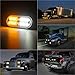 ASPL 4pcs 24-LED Surface Mount Grille Flashing Strobe Lights, Super Bright Mini LED Light-Head Emergency Hazard Warning lights for Construction Vehicle, SUV, Tow Truck Van (Amber/White)