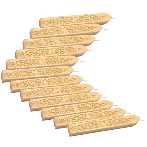Yoption 12 Pcs Totem Fire Manuscript Sealing Seal Wax Sticks with Wicks Sealing Wax For Postage Letter Retro Vintage Wax Seal Stamp
