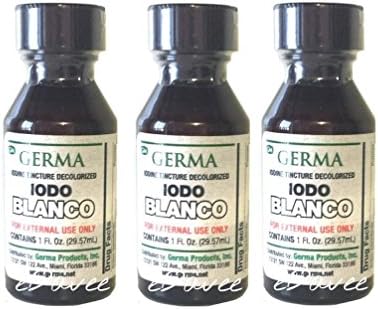 Iodine Tincture Decolorized 1oz IODO First Aid Antiseptic Clear Yodo Blanco QTY3