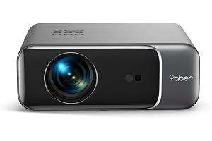 YABER Pro V9 400 ISO Native 1080P Outdoor Movie Projector with WiFi 6 and Bluetooth 5.2, Auto 6D Keystone & 50% Zoom, Home Theater Projector for Phone/TV Stick/PC (Renewed)