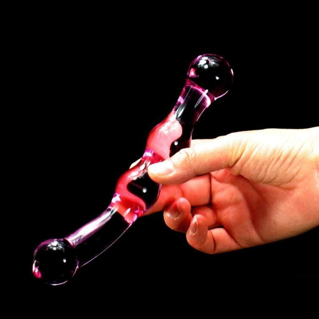 HZS Glass Wand for Women Double Head Pull Beads Smooth and Comfortable G Point Toy Waterproof T-Shirt