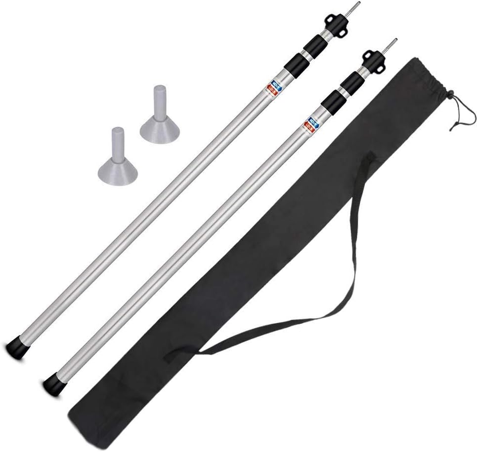 Telescoping Tarp Poles Set of 2 Adjustable Aluminum Rods