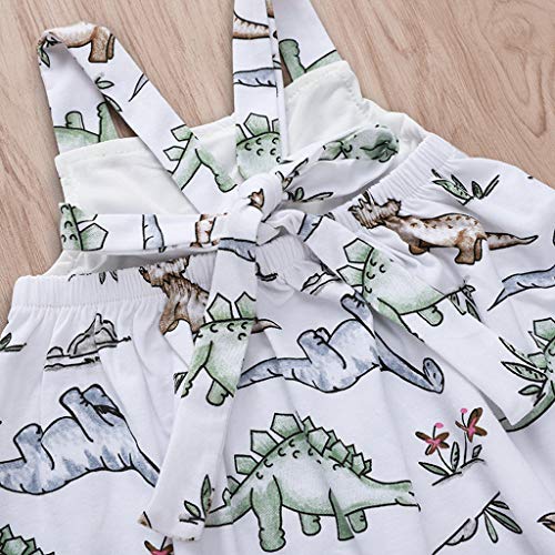 Baby Dresses Yamally Baby Girls Clothes Cotton Dinosaur Tunic Casual Beach Dress Sundress Tops (2-3 Years, White #2) - Thumbnail 4