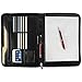 Arvada & Co PU Leather Padfolio Portfolio Zippered Professional Business Organizer with Memo Note Pad - Black