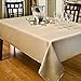 Creative Dining Group Herringbone Weave Spillproof Tablecloth, 52 by 70-Inch, Cream