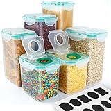 Airtight Container, VERONES Airtight Storage Containers 6 Pack Perfect for Sugar, Flour, Baking Ingredients, Coffee, Rice, Nuts, Snacks, Pet Food &amp; More (1.7 Inch Diameter Round Mouth)