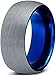 Charming Jewelers Tungsten Wedding Band Ring 8mm for Men Women Comfort Fit Blue Round Domed Brushed