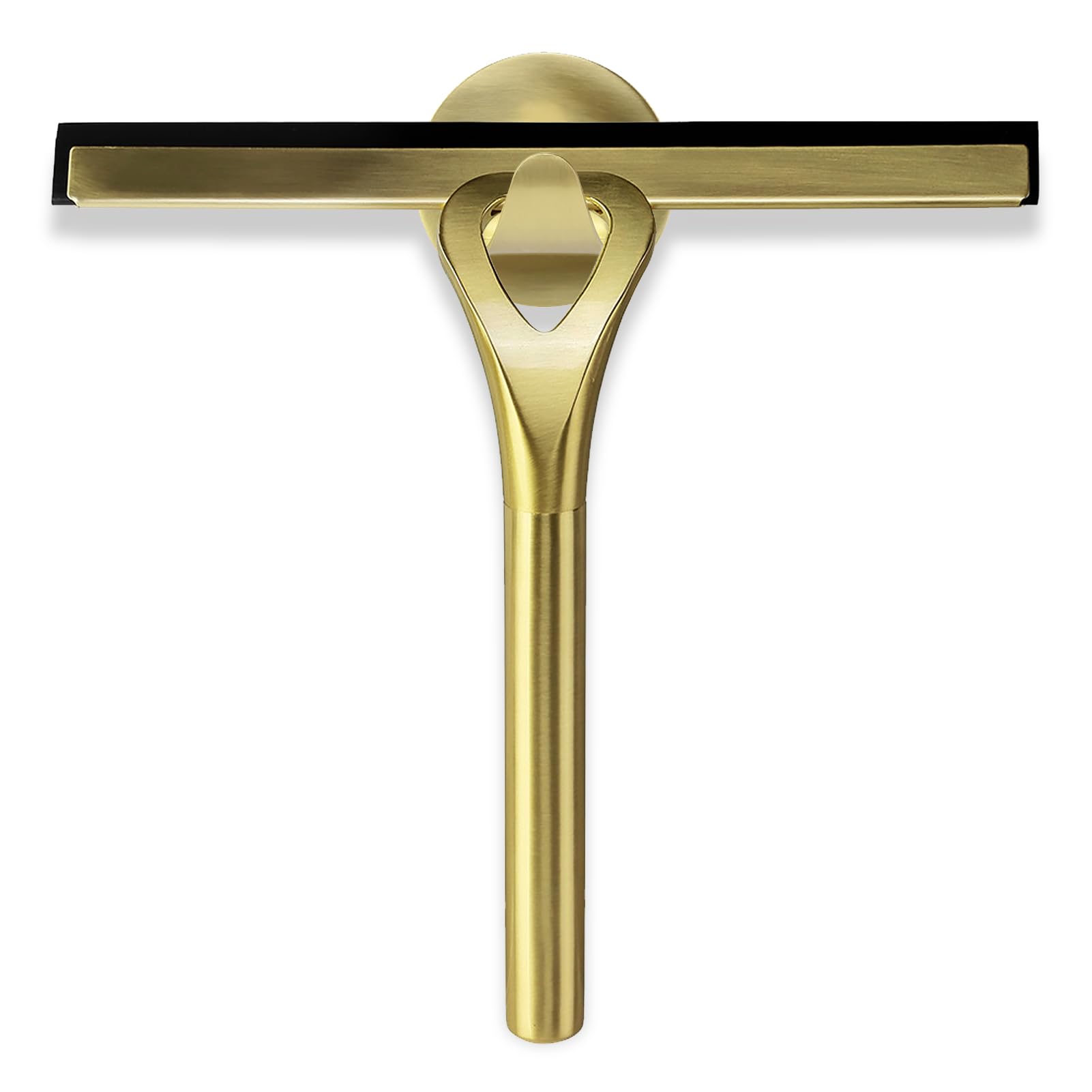 WGFOIP Stainless Steel Gold Shower Squeegee, Brushed Brass Shower Squeegee Windshield Cleaning Squeegee with Hook for Bathroom