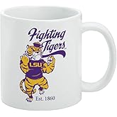 Mike the Fighting Tiger LSU Ceramic Coffee Mug, Novelty Gift Mugs for Coffee, Tea and Hot Drinks, 11oz, White