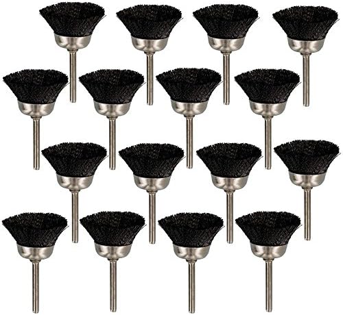 Rotary Tools RT- 446N; 16 Pack Nylon Bristle Cup Brush Fits Dremel Rotary Tool Accessory